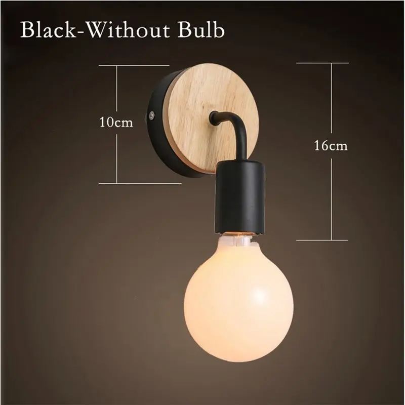 TKOH-Retro E27 قاعدة مصابيح الشمال الخشب تصميم السرير الجدار حامل مصباح الداخلية لغرفة النوم غرفة المعيشة تركيبات ديكور المنزل #6
