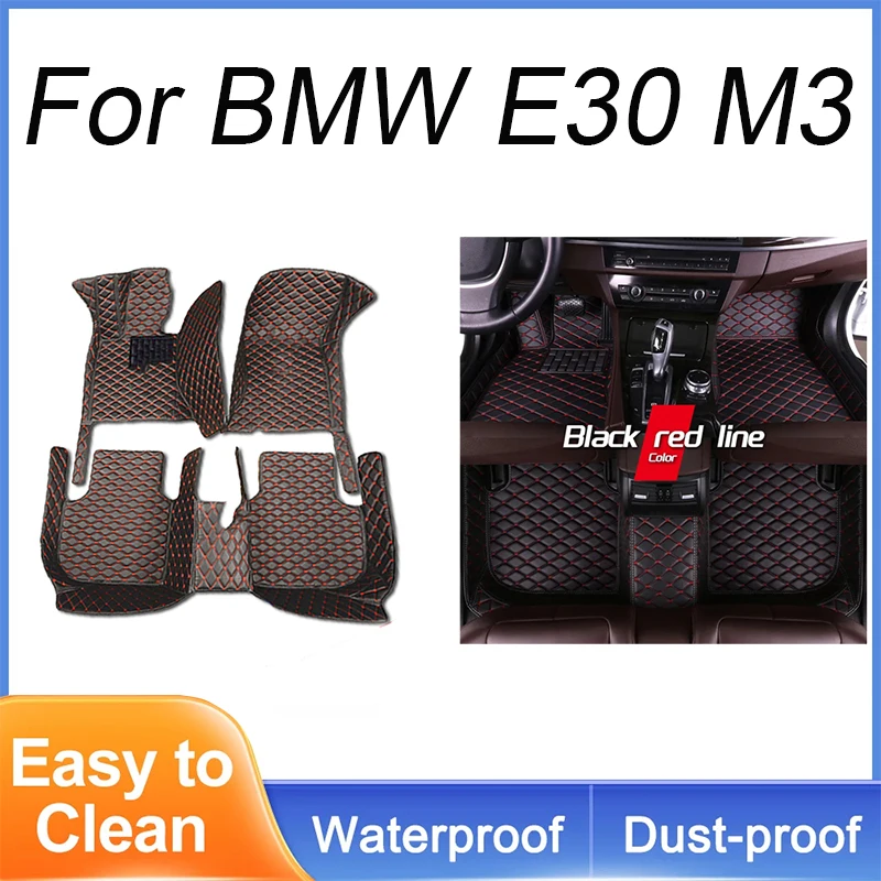 Custom Automotive Car Floor Mats For BMW E30 M3 1986 1987 1988 1989 1990 Auto Luxury Leather Men Women Car Mats Full Coverage