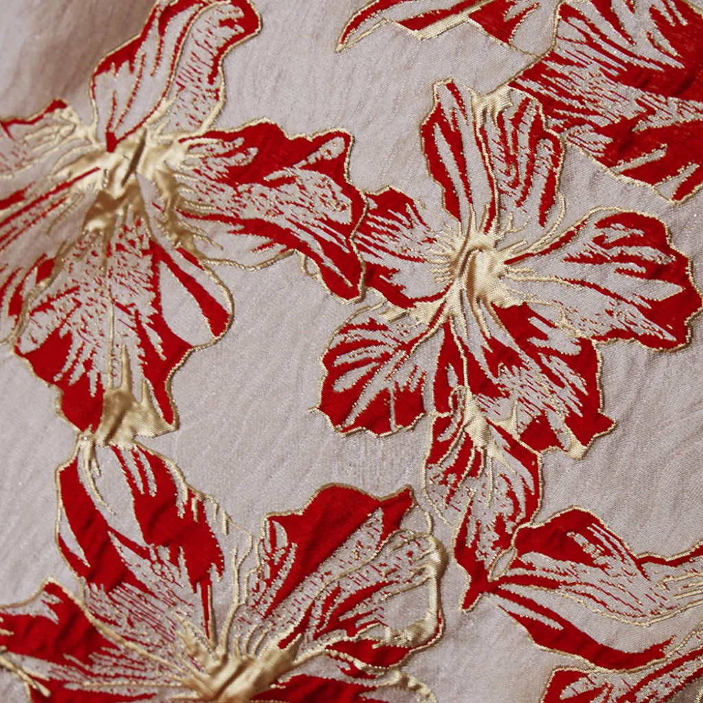 pink Yarn-dyed jacquard embossed gold silk light luxury style very broad pompous skirt fashion fabric throw pillow bag brocade
