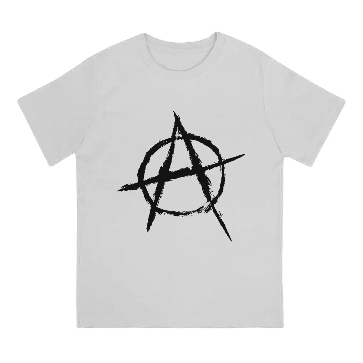 Anarchy Anarchist Symbols Black Tshirt Homme Men's Clothing Polyester T Shirt For Men