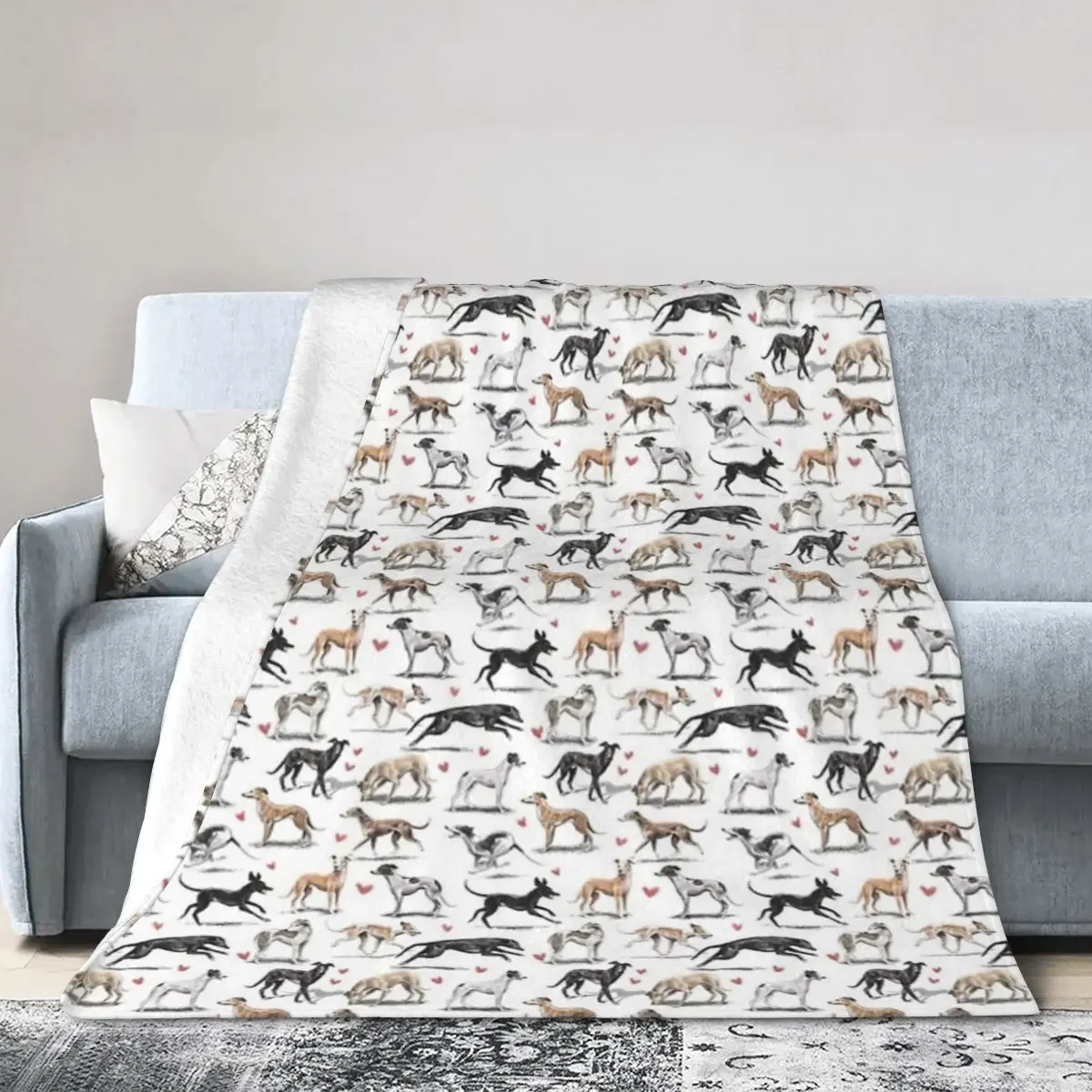 

Greyhounds Blanket Soft Warm Flannel Throw Blanket Bedding for Bed Living room Picnic Travel Home Couch