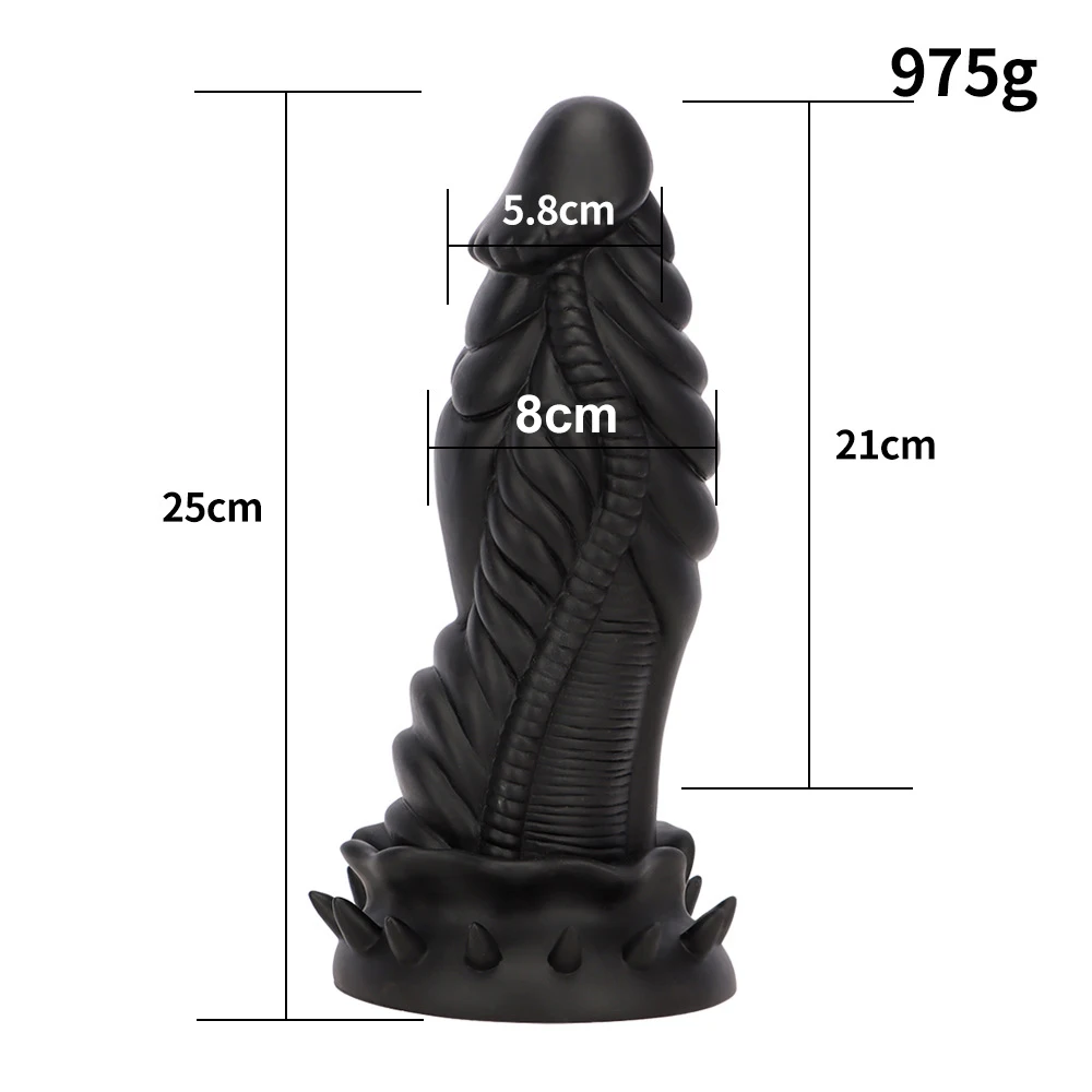 Bardzo duża miękki, osobliwy przedłużacz korek analny mocna przyssawka płynny materiał silikonowy baza z kolczastą New Style masturbacja Dildo