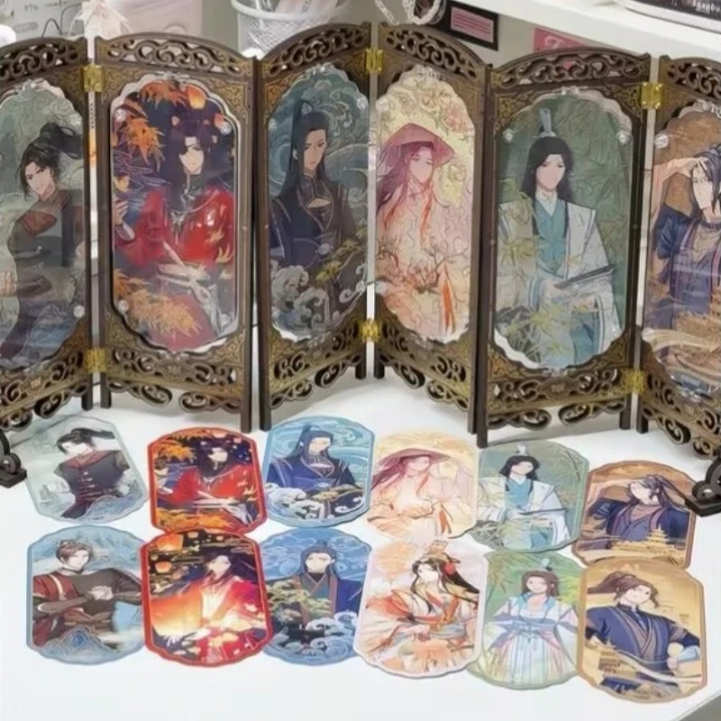 Toi World Holzpuzzle, doppelseitiger Faltbildschirm, Heaven Official Blessing, Überraschungs-Mystery-Box für Erwachsene, Heimdekoration
