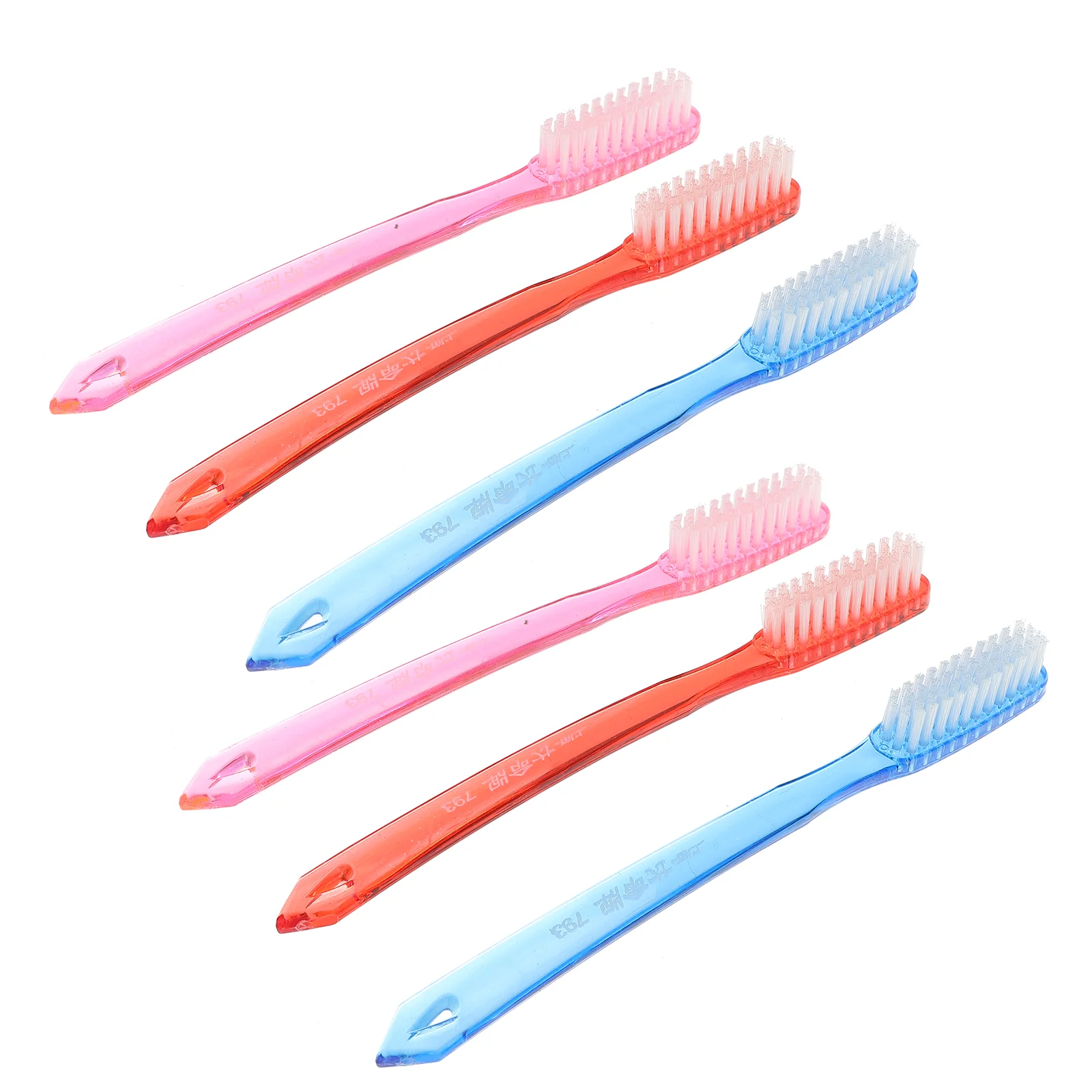 Escova de dentes premium para adultos, flores dentárias, limpeza descartável, super viagem, cerdas duras, 6 pcs