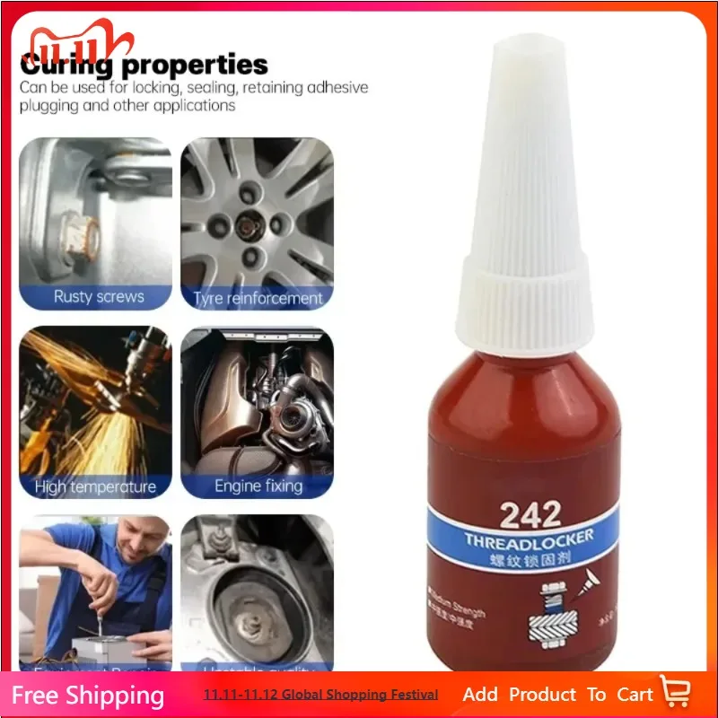 

10ml Threadlocker Anaerobic Glues Anti Loose Screw Glues Fastening Sealant Quickly Cured Thread Locking Agent Sealant for Screws