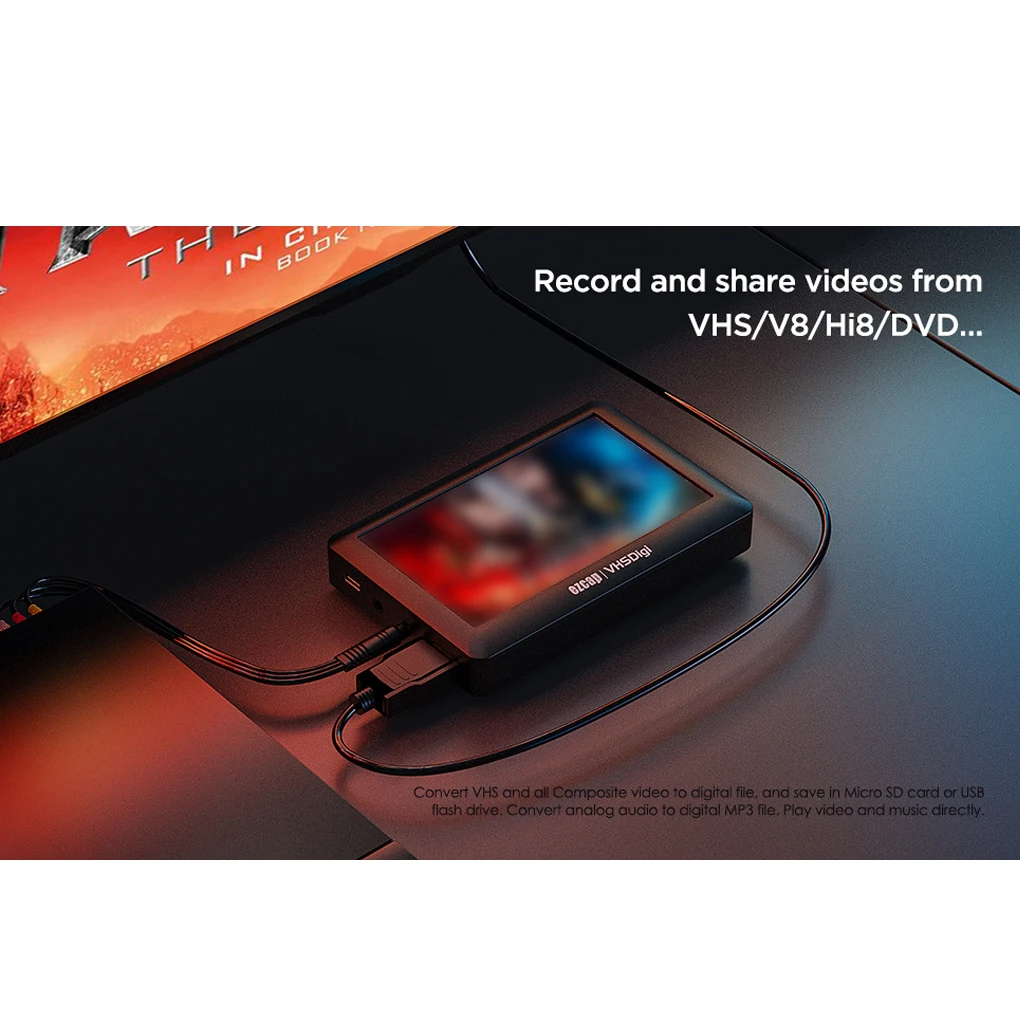 4,3-inch display VCR-speler Video opnemen VHS-tapes met AV-videorecorders Camcorder Vhs naar DVD-converter Machine A