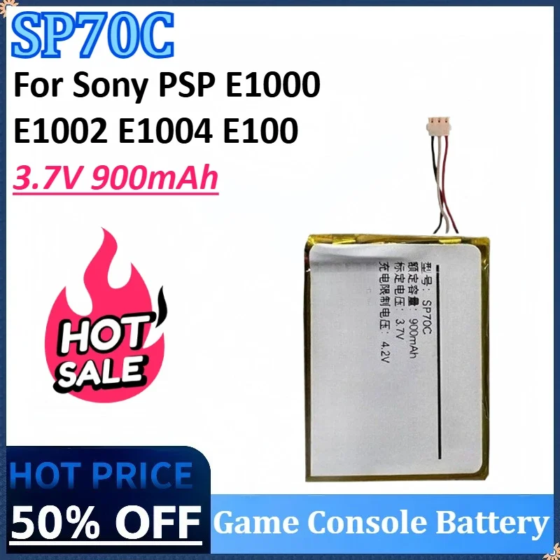 

New SP70C 3.7V 900mAh High Quality Game Console Battery for Sony PSP E1000 E1002 E1004 E1008 Rechargeable Battery