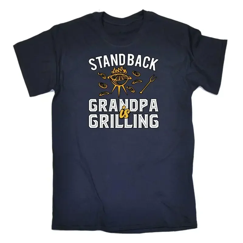 Stand Back Grandpa Grilling Vatertags-BBQ Herren-T-Shirt mit lustigem Motiv