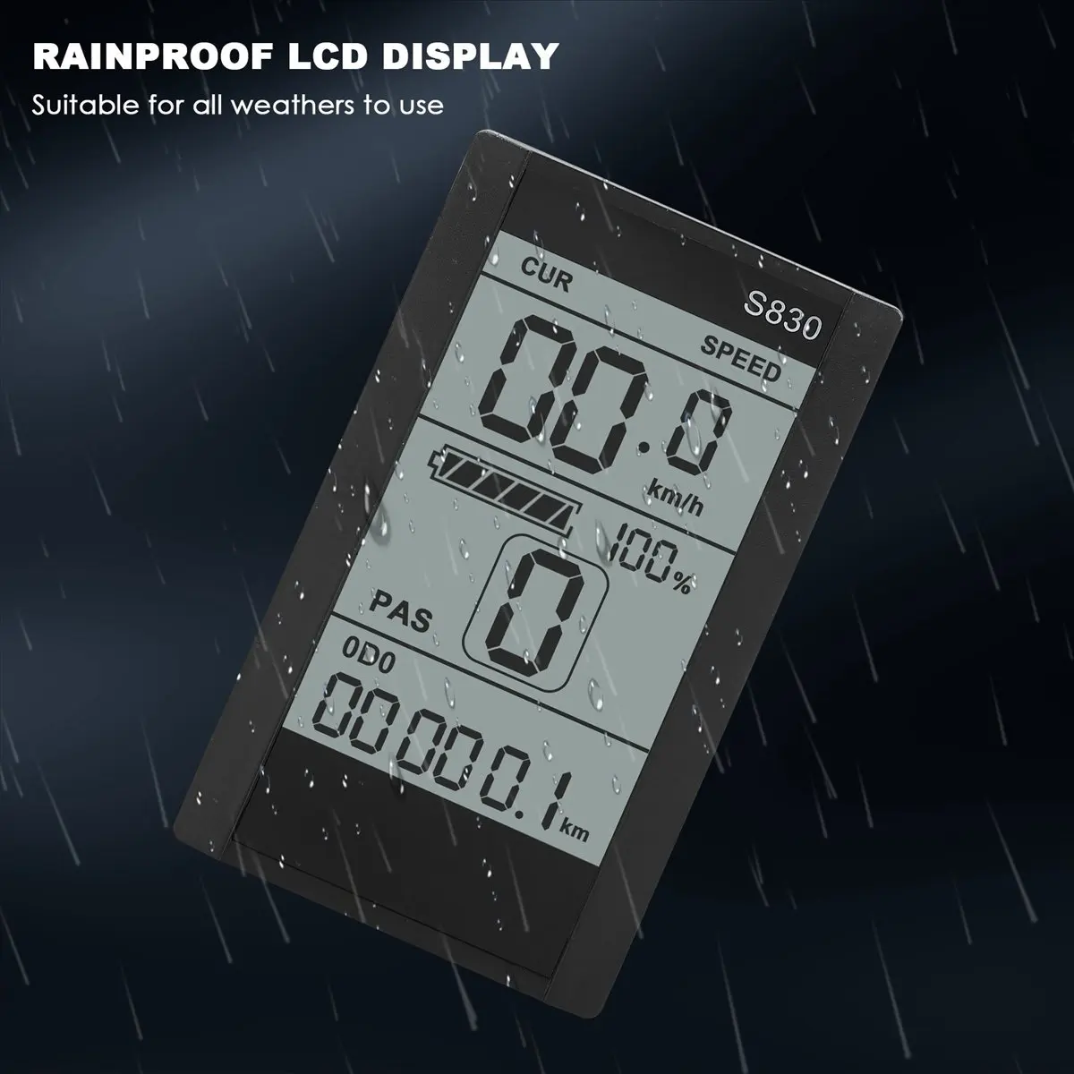 

(X07A) Protocol 2 Electric Bicycle Bike Display 24V 36V 48V LCD S830 Display with USB Waterproof Connection (5 Pins)
