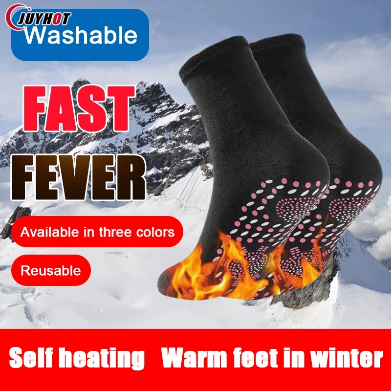 

Self-Heating Socks Foot Warmer Tourmaline Magnetic Therapy Warm Massage Sock Winter Washable Cotton Mid-Calf Socks