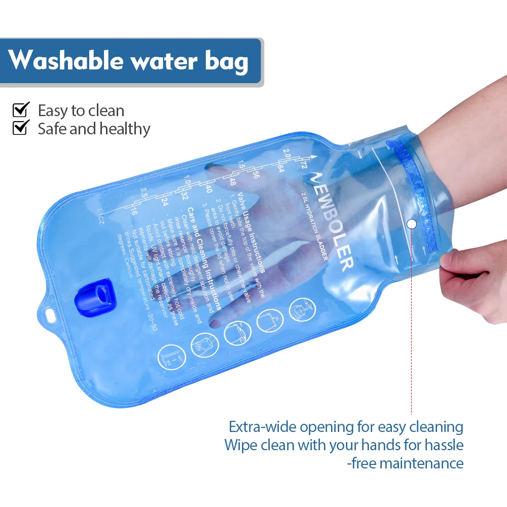 Wasserblasenbeutel, Wasserreservoir, Trinkrucksack, 1 l, 1,5 l, 2 l, 3 l, Aufbewahrungstasche, BPA-frei, laufende Trinkweste, Rucksack – Detail 16