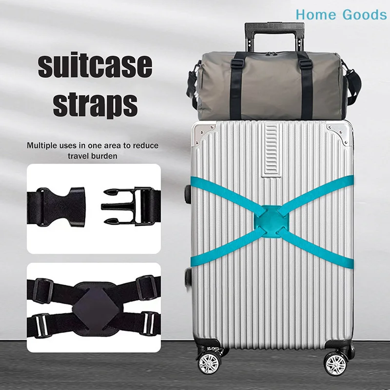 Elastic Adjustable Luggage Strap Secure Anti-theft Suitcase Tie Strapping Tape Travel Fixing Strap Bundling Belt