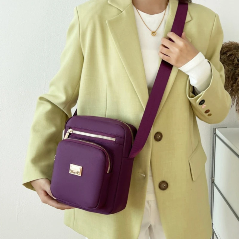 New Women Commuter Small Square Bag Stylish and Simple Shoulder Bag Oxford Cloth Practical Wear-resistant Crossbody Bag