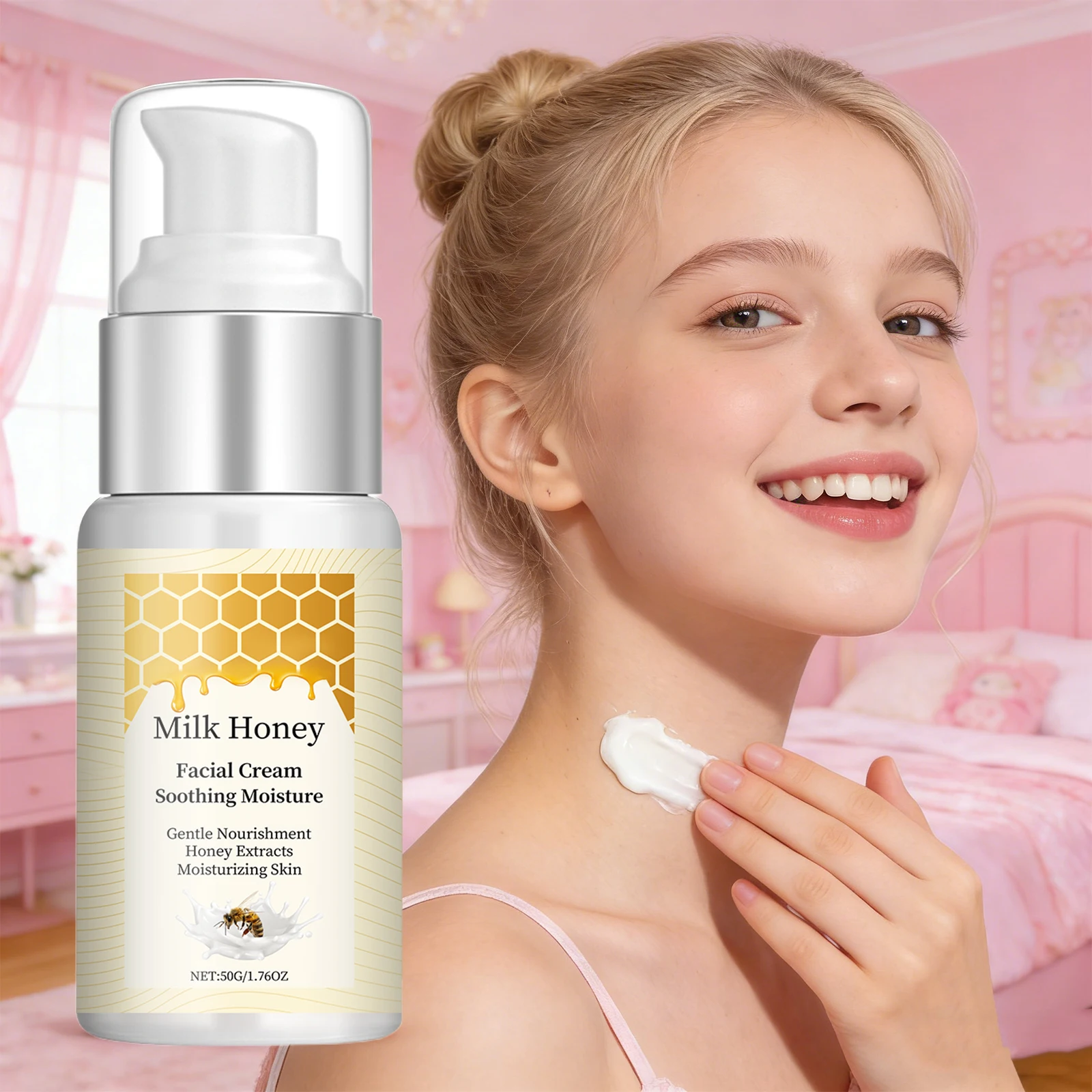 Hydrating Face Cream Deep Nourishing Stabilizing Repairing Plumping Firming Brightening Soothing Honey Extracts Day Night Cream