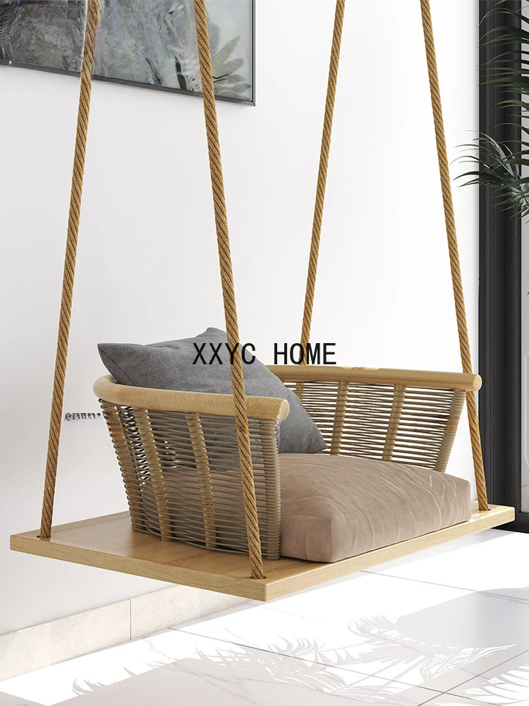 Indoor Home Balcony Children's Cradle Chair Outdoor Courtyard Solid Wood Lazy Swing Adult Rocking Chair terrazzo esterno