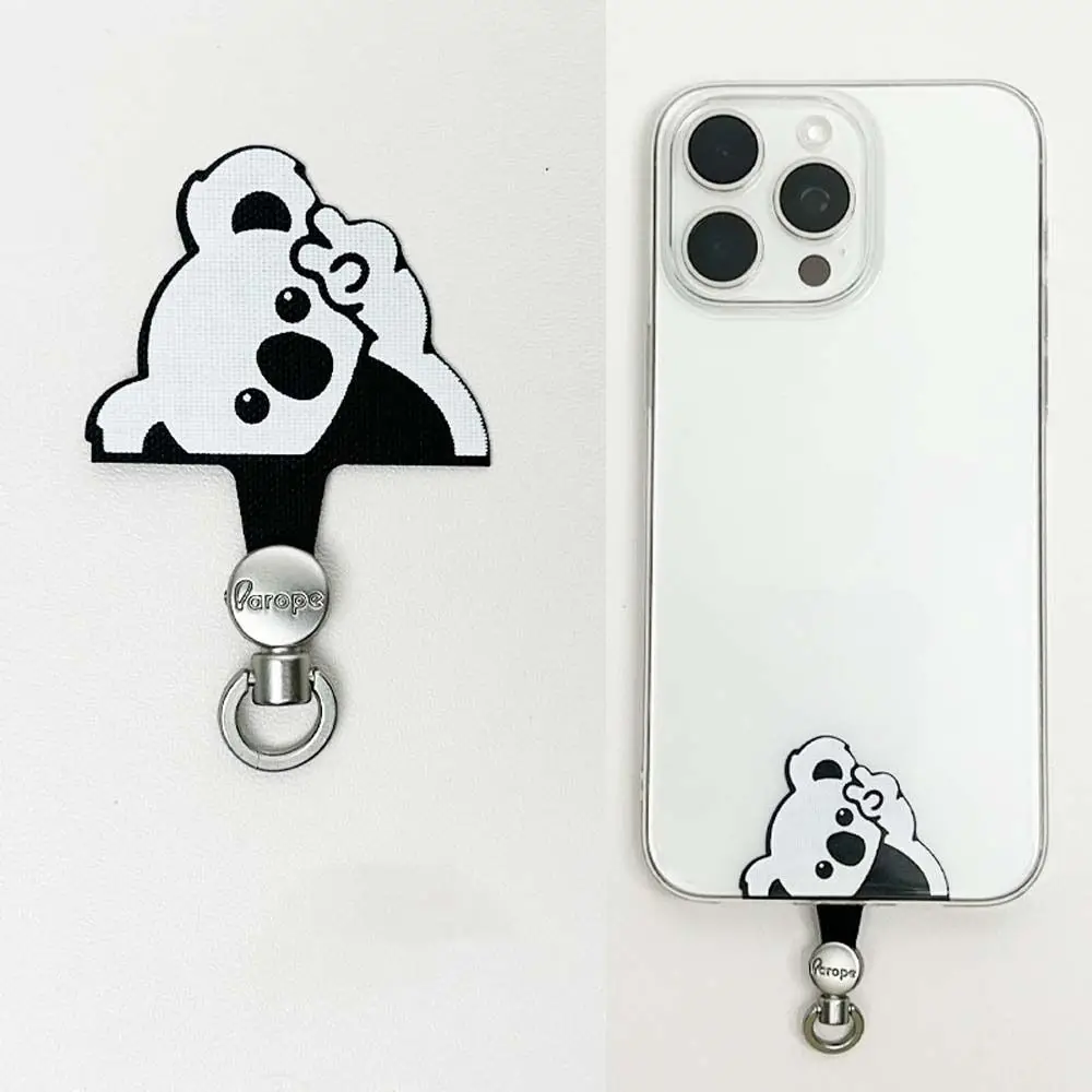 

Cartoon Panda Phone Tether Tab Safety Connecter Detachable Mobile Phone Gasket 360 Rotatable Cat Dog Cellphone Lanyard Patch