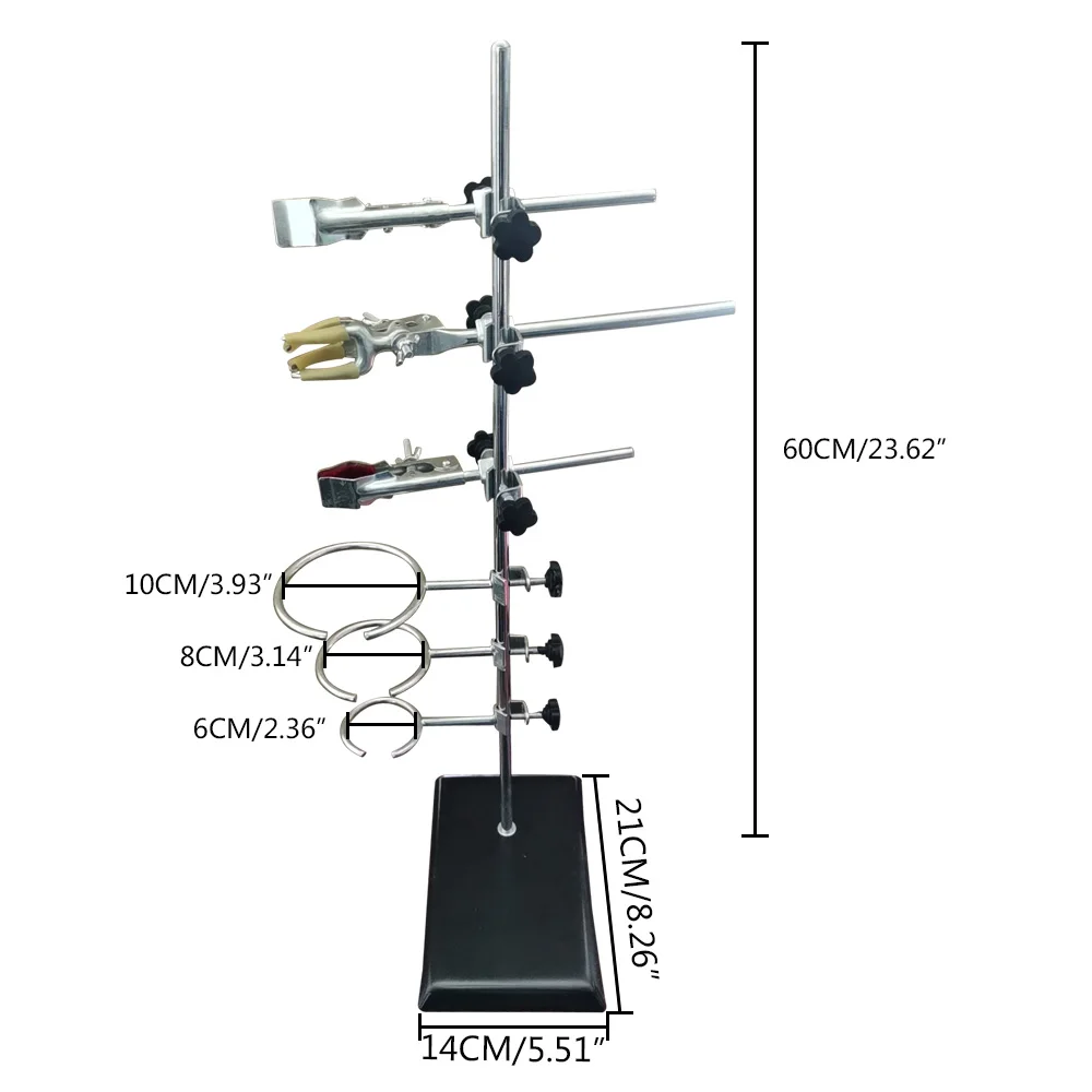 Imagem -06 - Laboratório Stands Support Sets Lab Clamp Flask Clamp Condensador Pipe Holder For Chemical Ensino de Biologia Material Escolar