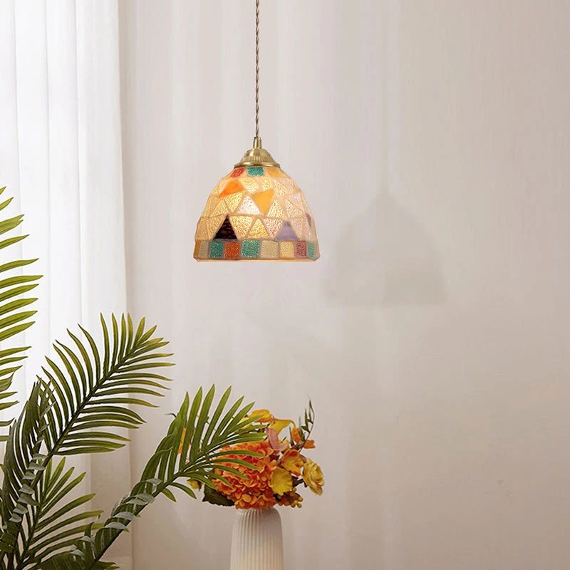 Glass Ceiling Chandelier Creative Sea Shell Lampshade Bedroom Bedside Hanging Lamp Interior Decoration Lighting Pendant Lights view 3