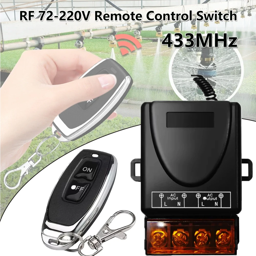 

Universal Remote Control Switch 433MHz Wireless Switch AC 220V Relay and On Off Transmitter for Light Lamp Water Pump Door