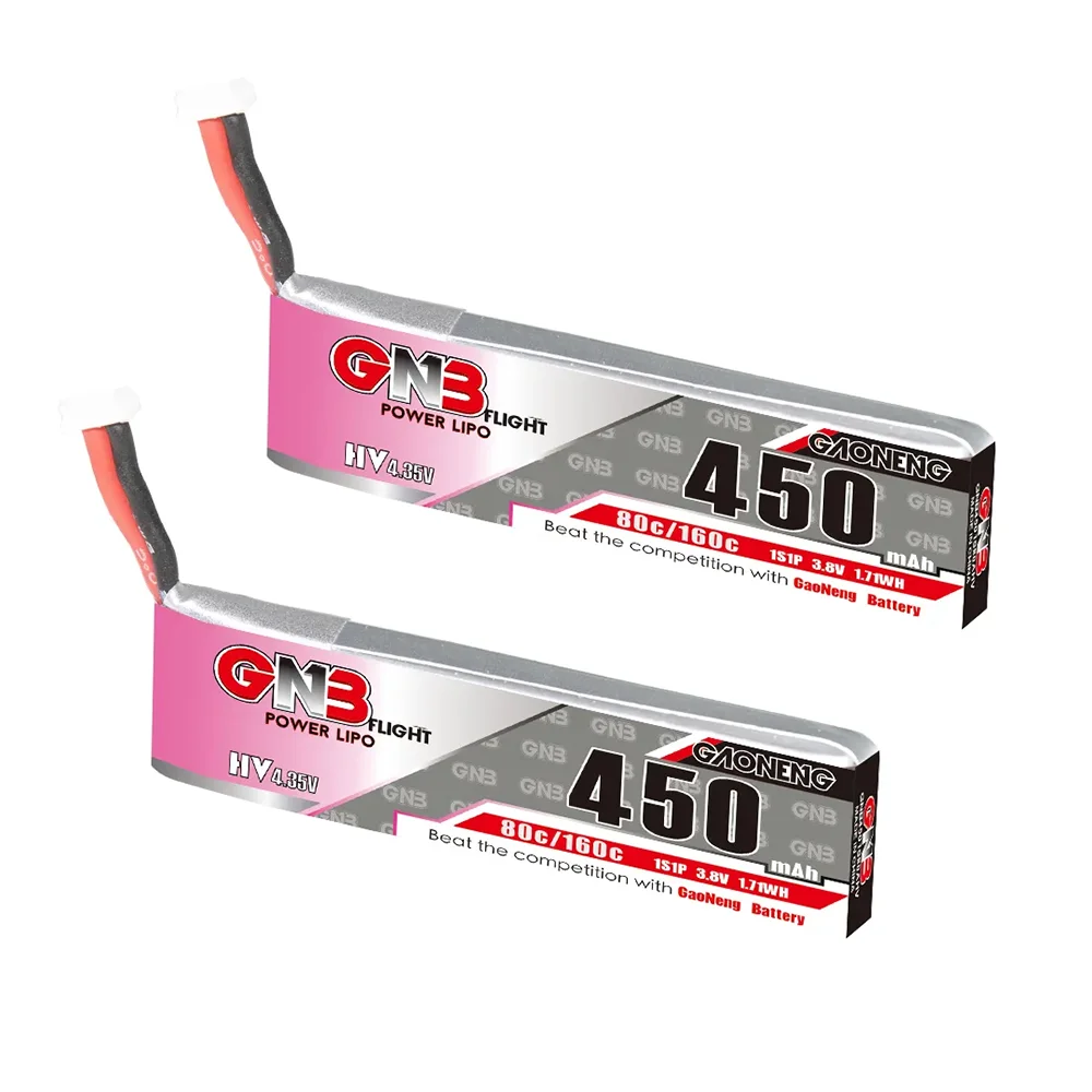 2pcs new GNB 2S 7.6V 450mAh 80C/160C HV Lipo Battery+Charger With XT30 For Racing Drone Quadcopter Helicopter Parts 7.6V Battery