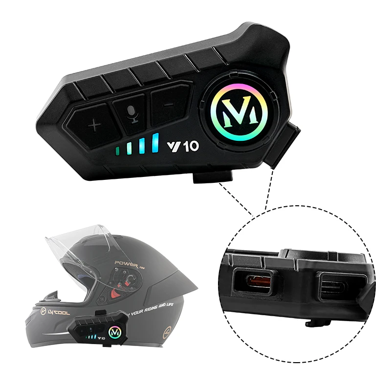 

Bluetooth Motorcycle Helmet Headset Wireless IPX6 Waterproof Noice Reduction Earphone Super Long Standby HandsFree Headphone