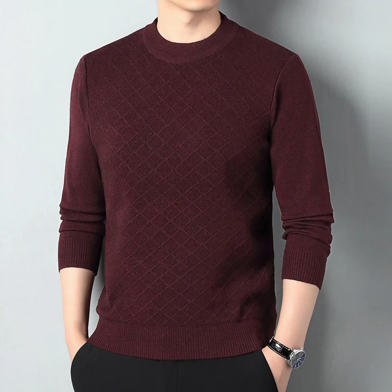 2025 ربيع جديد وصول جولة الرقبة طويلة الأكمام شريط رجل سترة