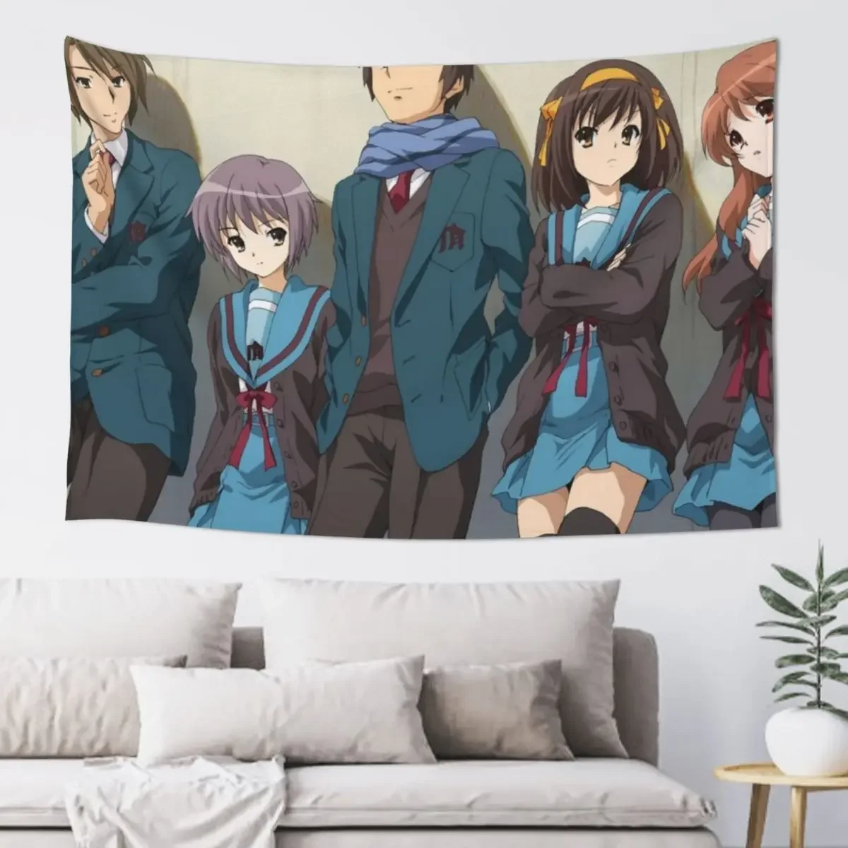 The Melancholy of Haruhi Suzumiya 3 Tapestry Wall Carpet Room Decorating Aesthetic Tapestry