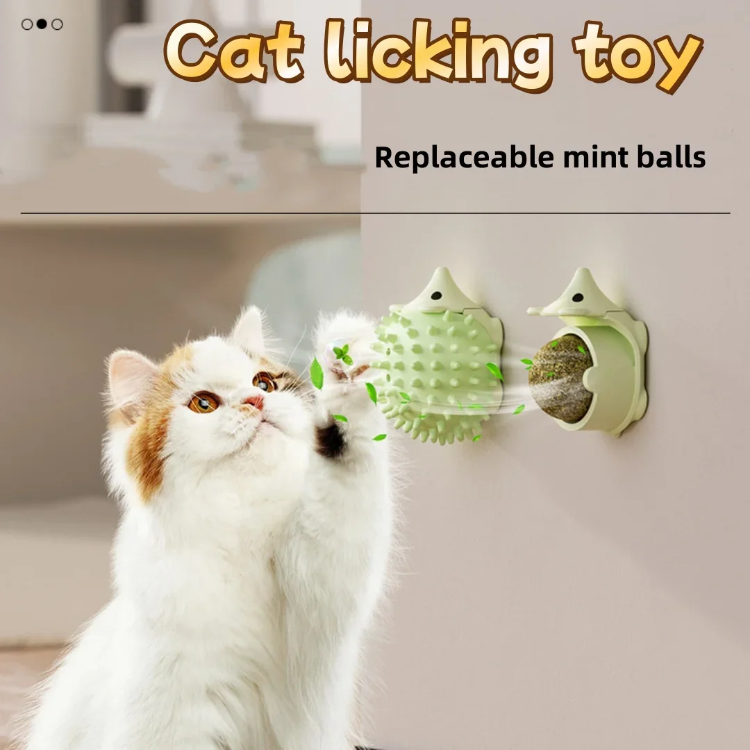 النعناع البري القنفذ متعدد الوظائف الجدار ملصق القنفذ النعناع البري اللعب تعزيز القط وجبة خفيفة الهضم الذكية القط اللعب جدار شفط كأس L #2
