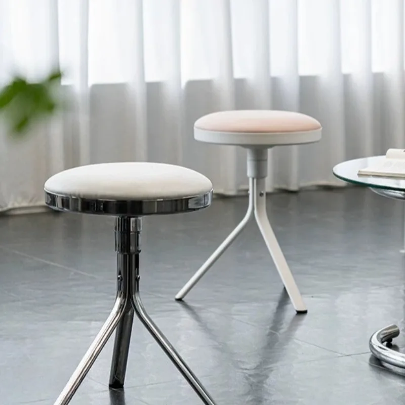 

Modern Minimalist Upholstered Low Round Stool, Padded Dining Table Stool for Kitchen, Living Room, Bedroom - Cozy & Durable