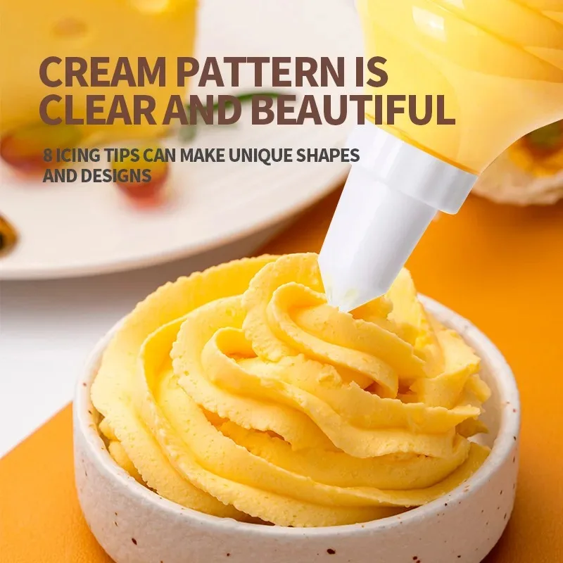 Baking Flower Gun Cream Flower Applicator 8 Flower Tips Plastic Hand-operated  Tools Decorate Cookie Cake
