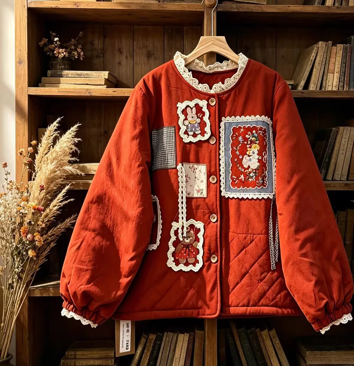 Sweet Ruffled Embroidery Lolita Cute Kawaii Short Coat Women Mori Girl Retro Chic Vintage Cottage Core Goblincore Coat