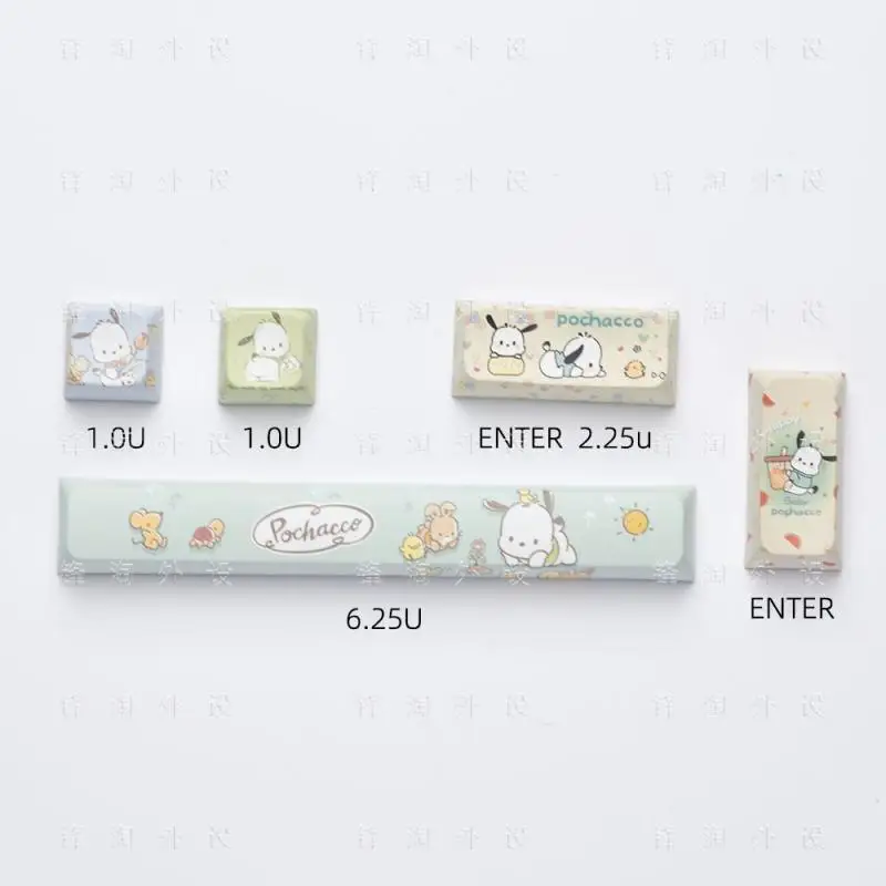 Sanrio Xda Height Supplementary Key Kawaii Pochacco Mechanical Keyboard Keycap Pbt Material Five-Sided Sublimation Cartoon Girl