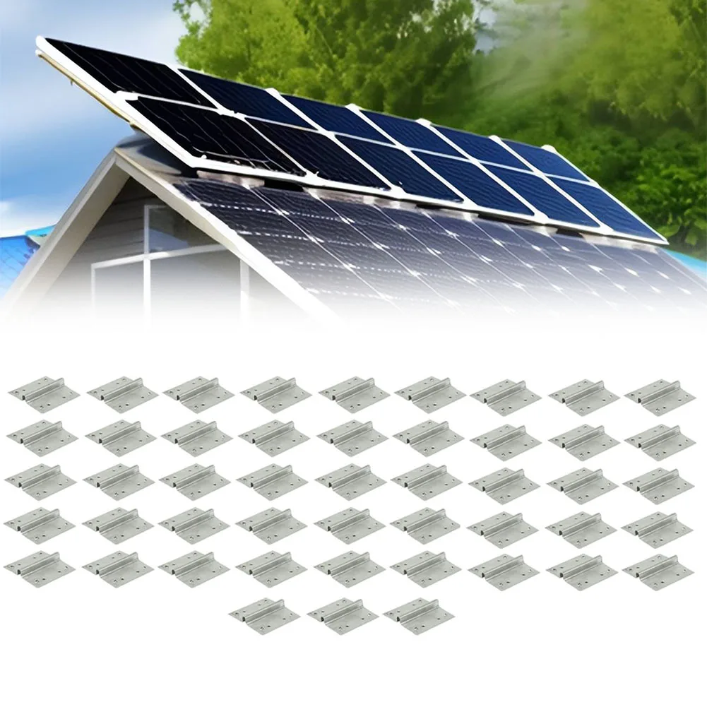 

60pcs Photovoltaic Grounding Plate Stainless Steel Photovoltaic Conductive Sheet For Roofs Floors Carports Greenhouses Kit