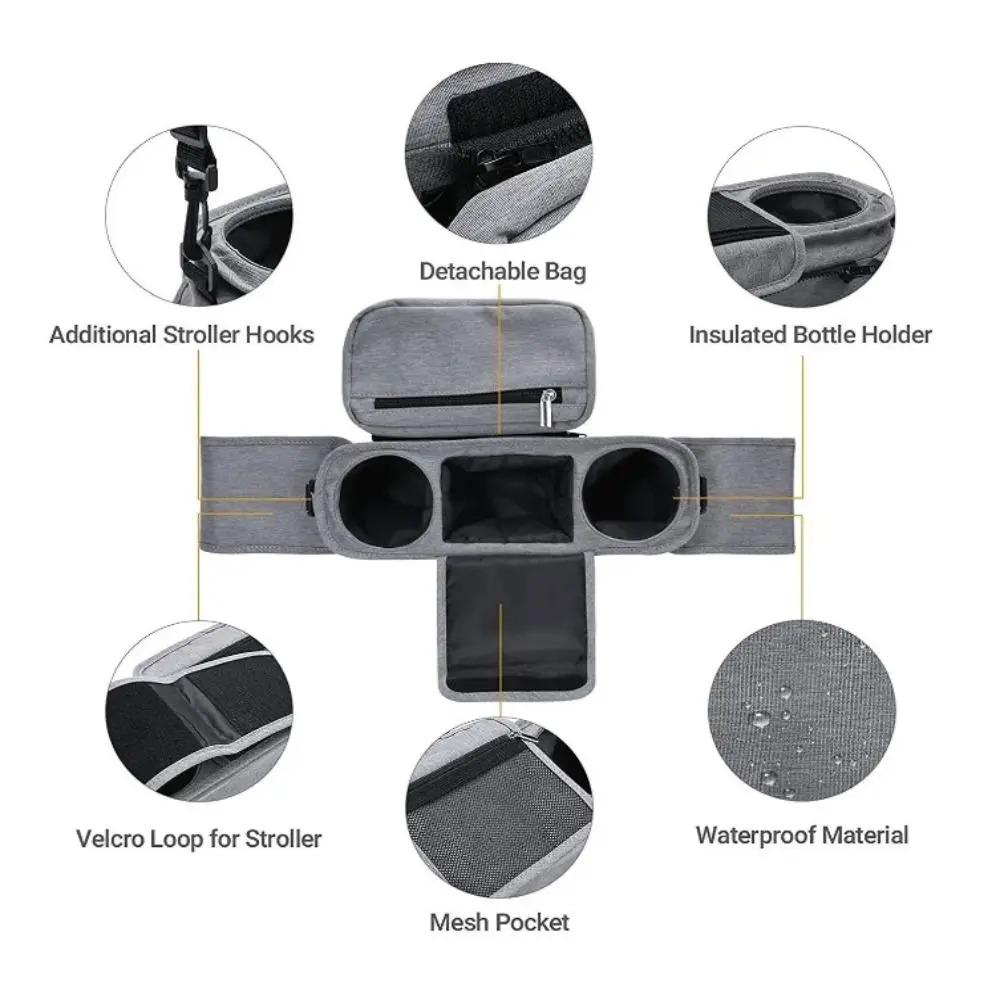 سعة كبيرة عربة المنظم أكياس أكسفورد القماش المومياء عربة طفل حقيبة التخزين متعددة جيب الهاتف عربة أكياس الحفاضات