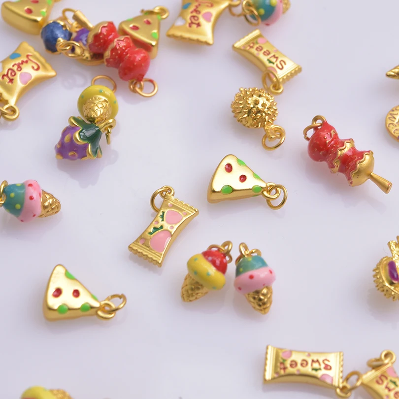 Aliexpress 6/13pcs Mixed 3D Enamel Food Charm Dessert Cake Ice Cream Durian Pendant Handmade DIY Jewelry Making Supplies Enamel Charms Bulk - Aliexpress Deal
