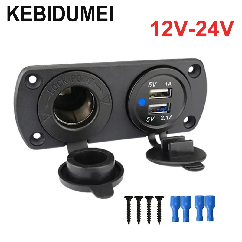Dual usb isqueiro do carro tomada divisor 12v carregador adaptador de alimentação acessórios para auto barco motocicleta marinho rv