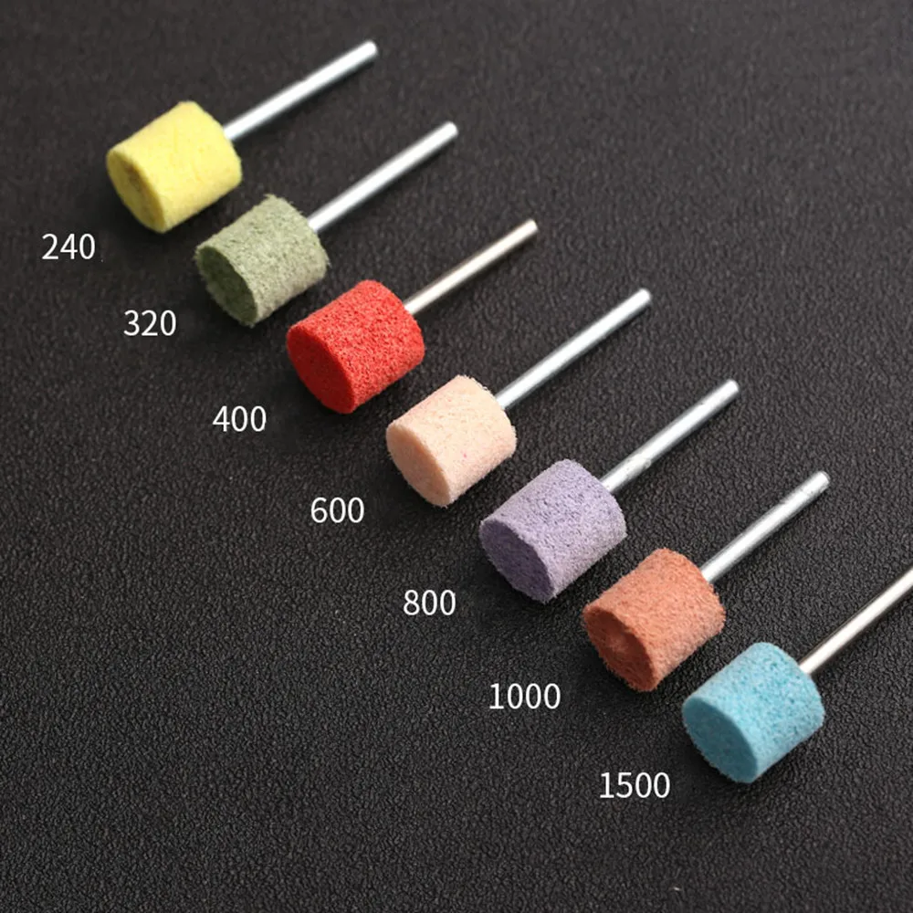 3mm Shank Colour Fiber Wheel Grinding Head Nylon Grinding Head Diameter 14mm For Car Metal Wood Plastic Grit 240 320 400-1500