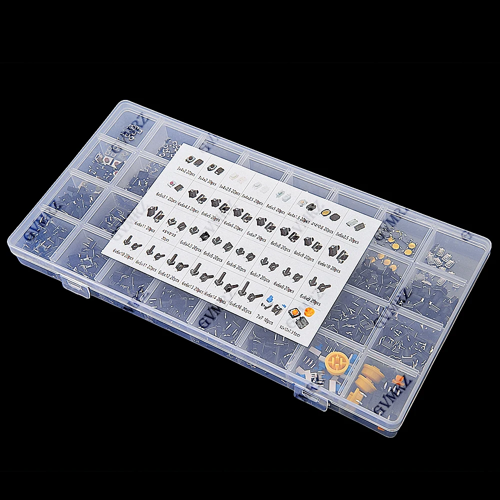 620PCS 32 Values Tactile Push - огляд і ціна Diy Electronics Button