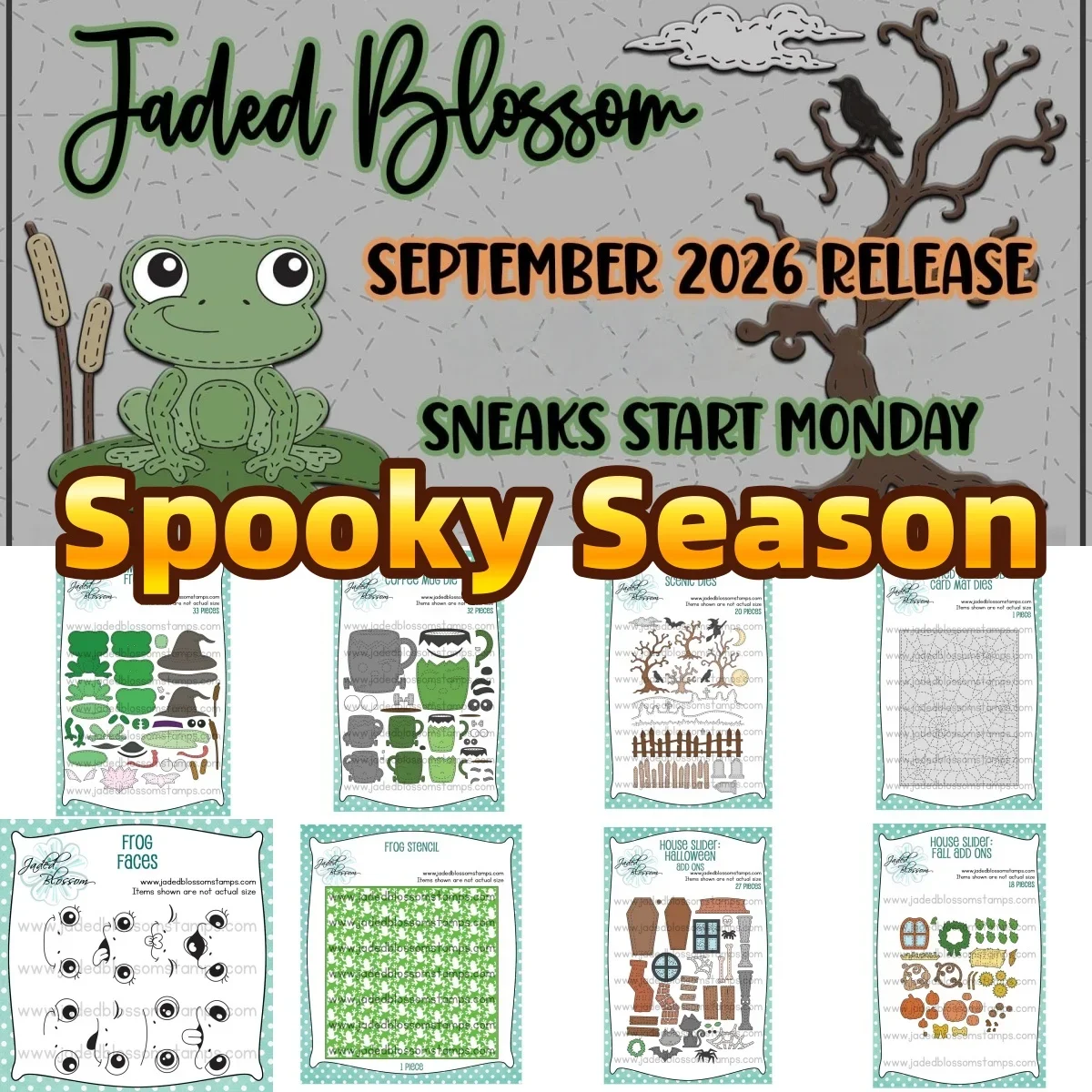2026 New Spooky Season House Metal Cutting Dies Clear Stamps Stencil For DIY Greeting Card Scrapbook Embossed Paper September
