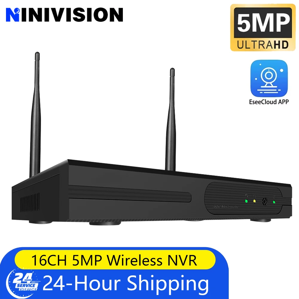 16 Channel Security Recorder WIFI NVR 5MP Surveillance Video Recorder Security Wireless PTZ Camera Human Detection EseeCloud App