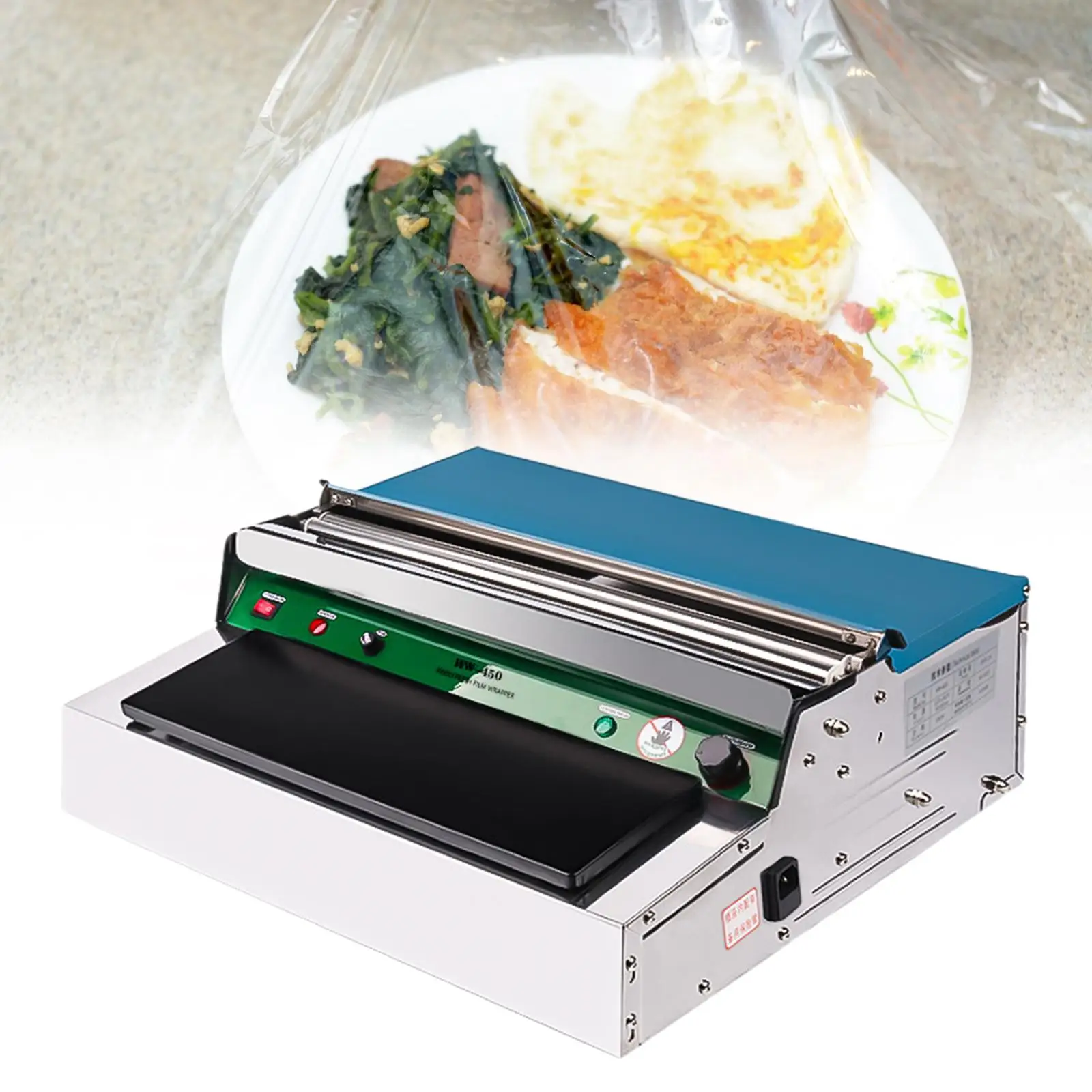 Hand Wrapping Machine Stainless Steel Efficient Portable Cling Film Machine for Food Fruit Supermarkets Food Factories Vegetable