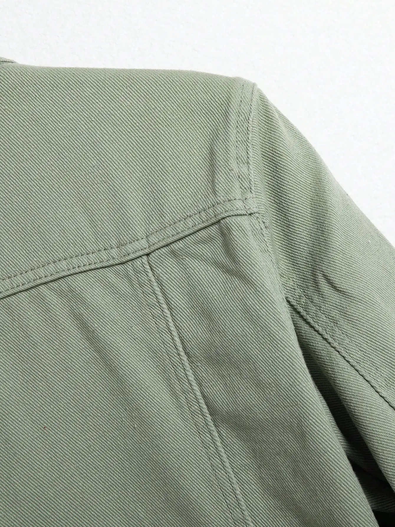 Men's Denim Jacket for Spring and Autumn. Green Coat. Fashionable, Trendy, Simple Style. For Daily Casual Wear. 14 S62078af6a14c45b98ecad71860a986c3t