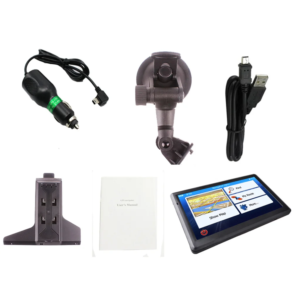 

7 Inch Car GPS Navigation Truck Navigator 8g Touch Screen LCD Digital Display Mp4 Mp3 Player Eu Vehicle Modes Poi