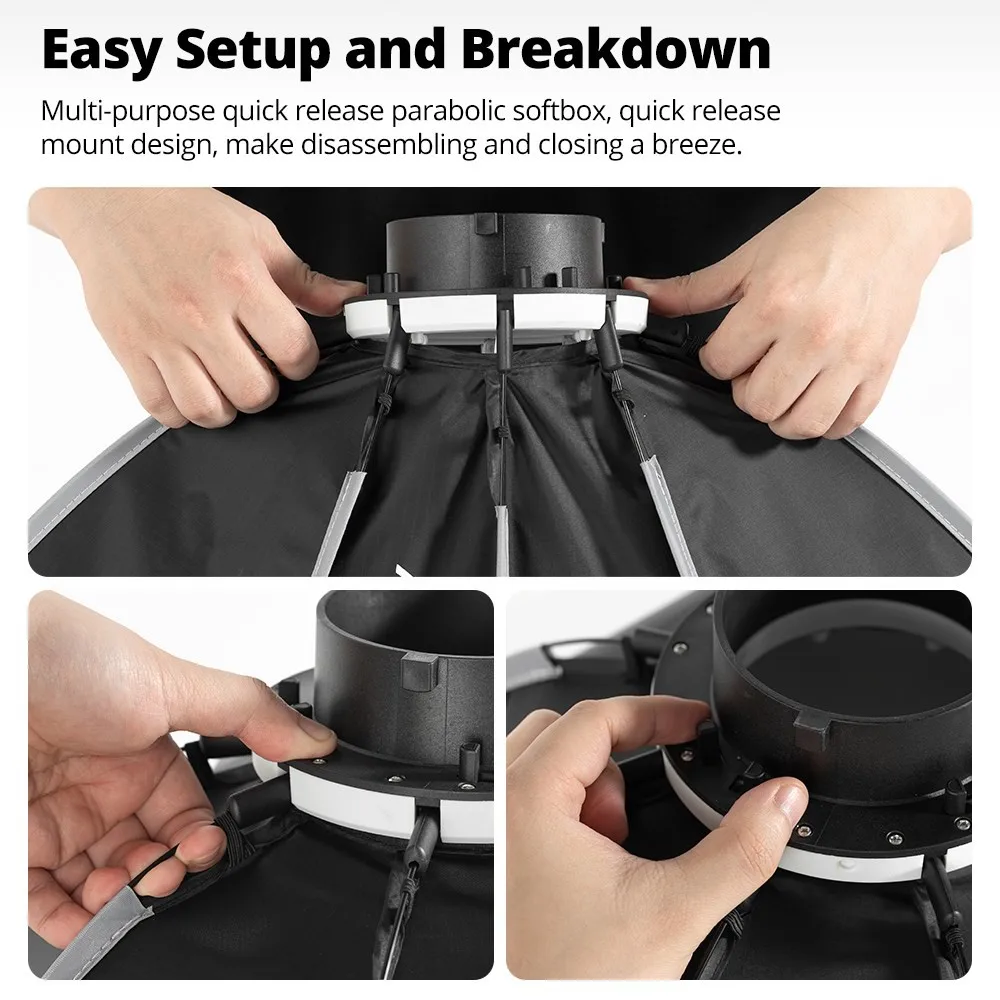 AMBITFUL PS30 PS50SE 30cm 55cm mini جلدی سے Bowens Mount Octagon Softbox + Honeycomb Grid Outdoor SoftBox LED فلیش کے لیے جاری کریں