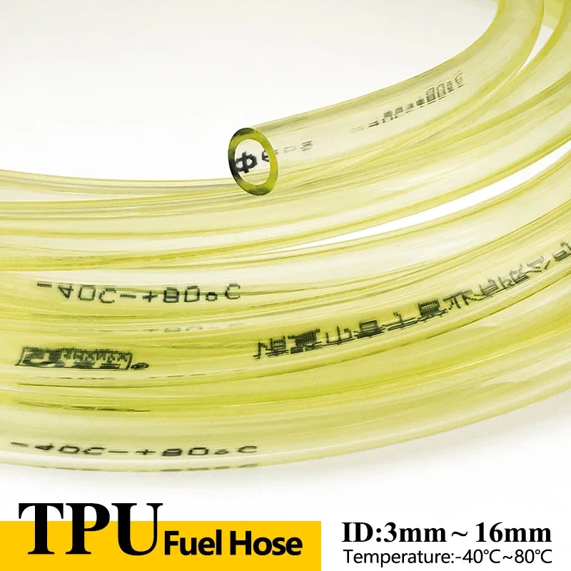 TPU Fuel Gas Tube 50cm/1M/2M/3M ID 3-16mm Leakproof Anti-Aging Durable Oil Proof Hose for Garden Power Tool Chainsaw