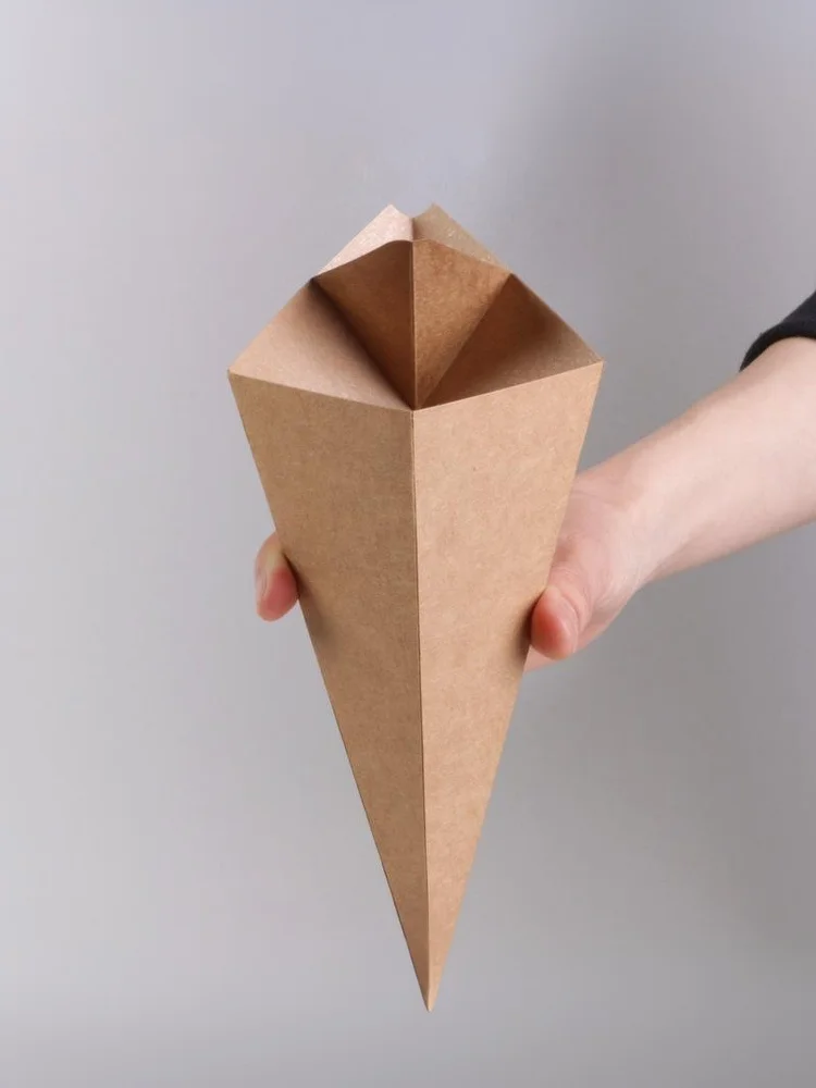 Boîte à frites jetables, 50 pièces, cône de chips, tasse de Ketchup, restauration rapide, Restaurant à emporter, paquet de papier alimentaire