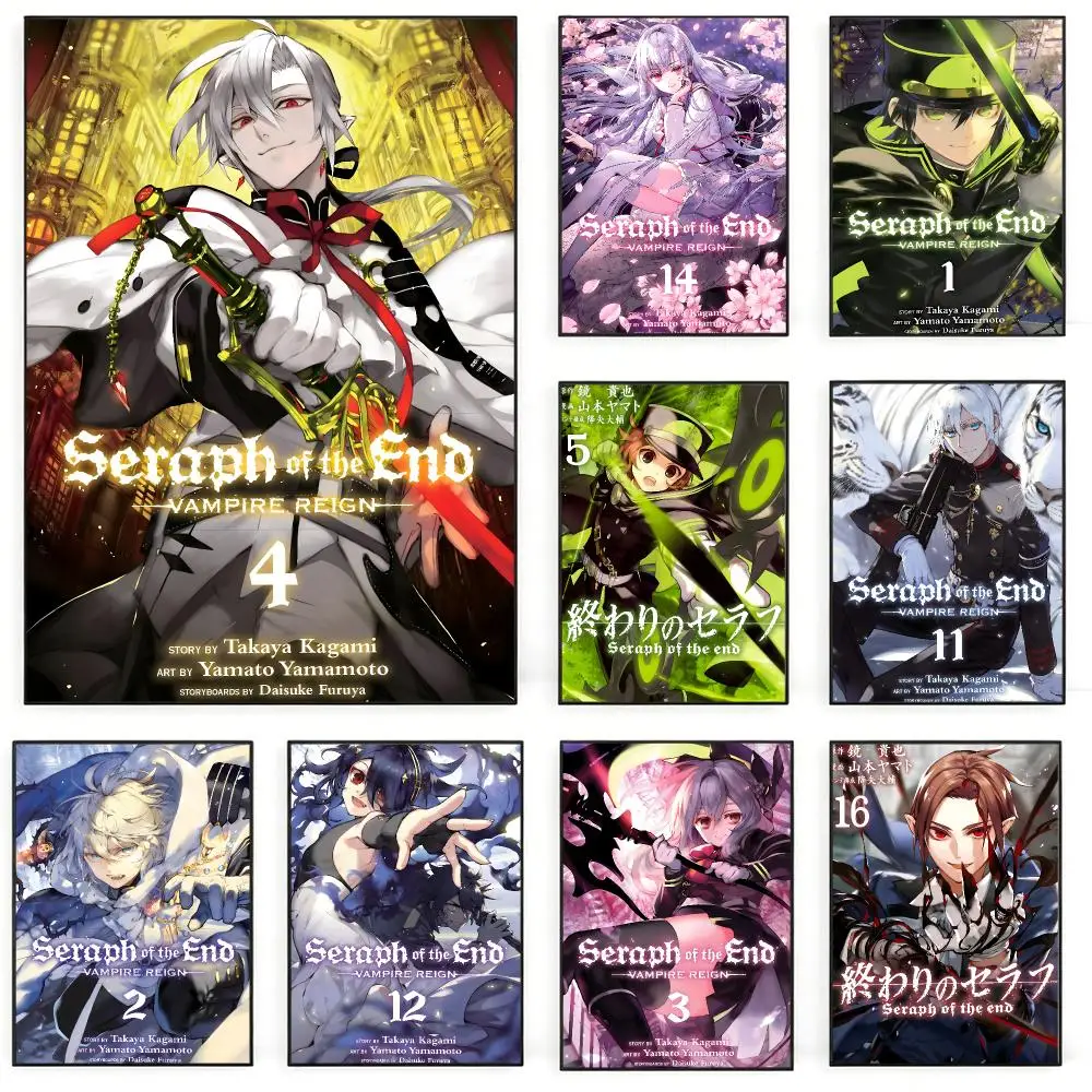 Anime Seraph of the EndS Poster Poster Nordic HD Self-Adhesive Wall Sticker Home Café Bedroom Living Room Art Decor Gift