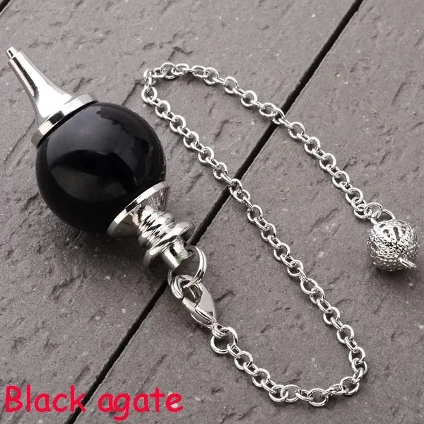 Reiki Healing Chakra Slinger Hangers Lucky Crystal Quartz Stone Slinger Hanger Met Zilverkleurige Bal Ketting Hypnose Voor Ketting - afbeelding 1