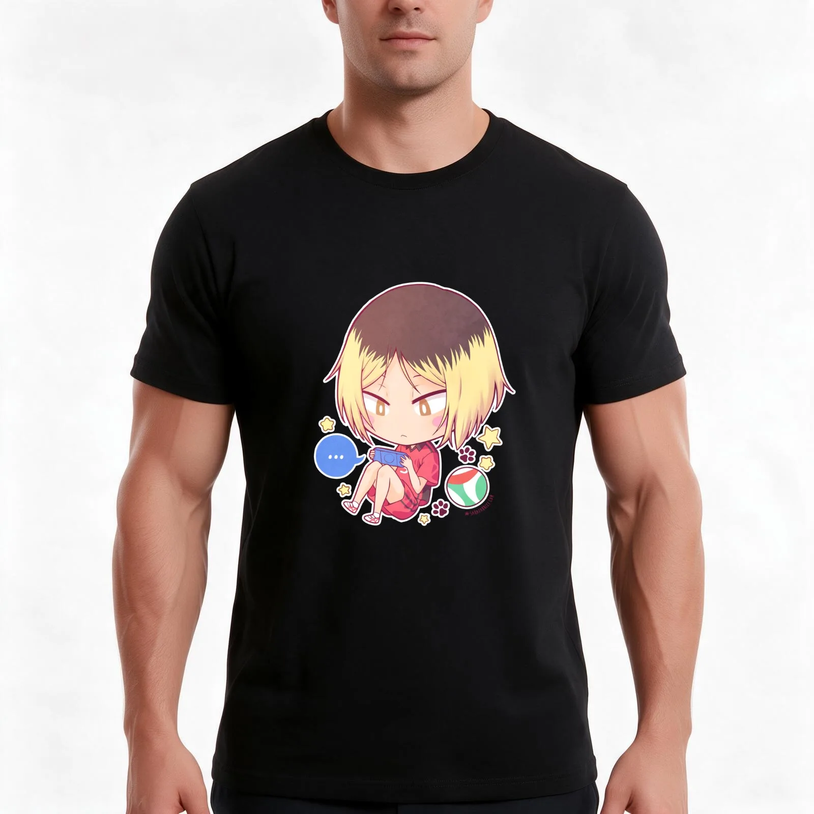 Kenma Kozume T-Shirt Summer Casual Cotton Tee Oversized Streetwear Tops Vintage Graphic Print Loose Fit Short Sleeve