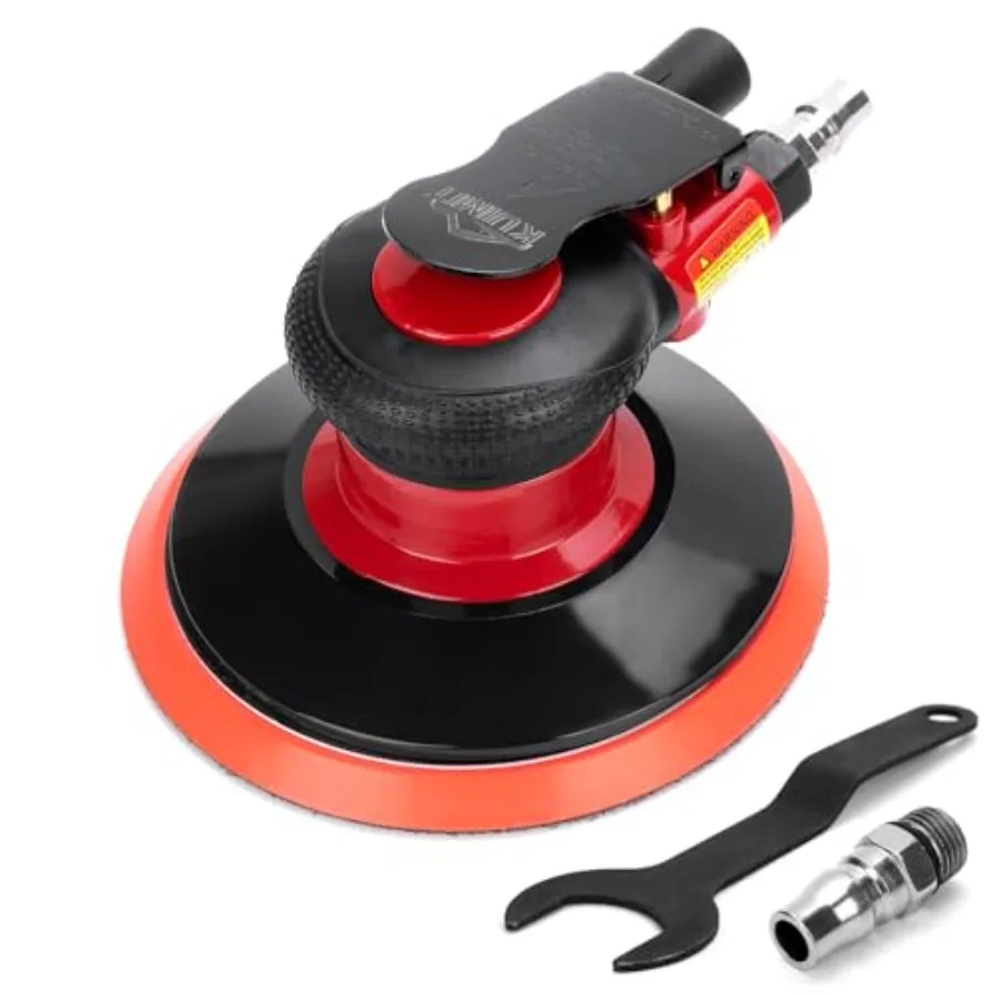 

Professional 6" Dual Action Random Orbit Air Sander, Pneumatic Palm Sander, Low Vibration, Heavy Duty